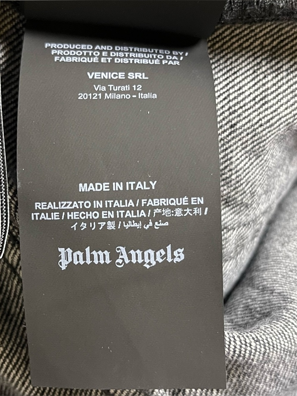 Palm Angels Distressed Straight Leg Jeans Charcoal Gray Washed Denim Size 27 - Picture 13 of 14